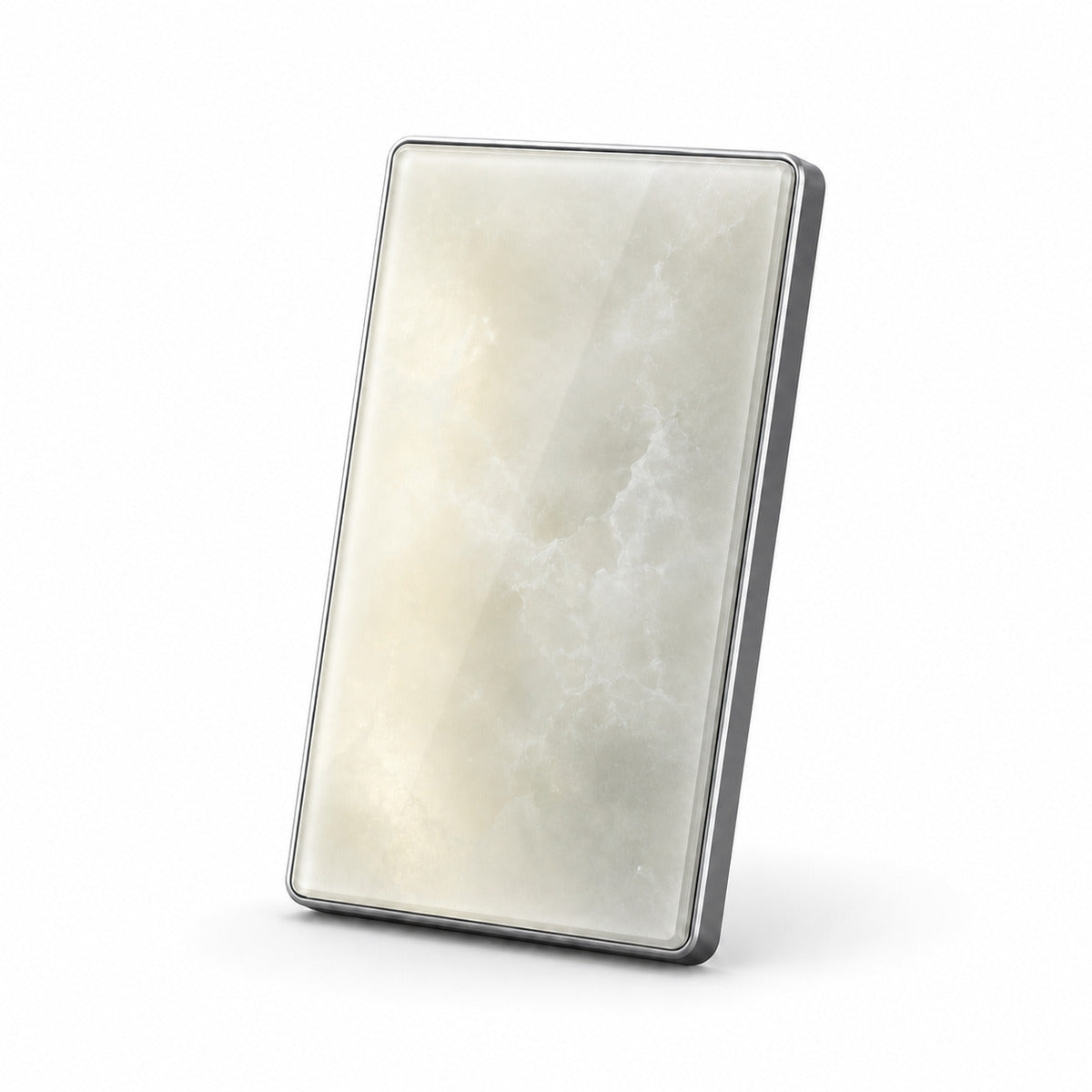 JINK Switch 2.5D US standard custom jade glass panel with silver aluminum frame — standardized 1x1 media