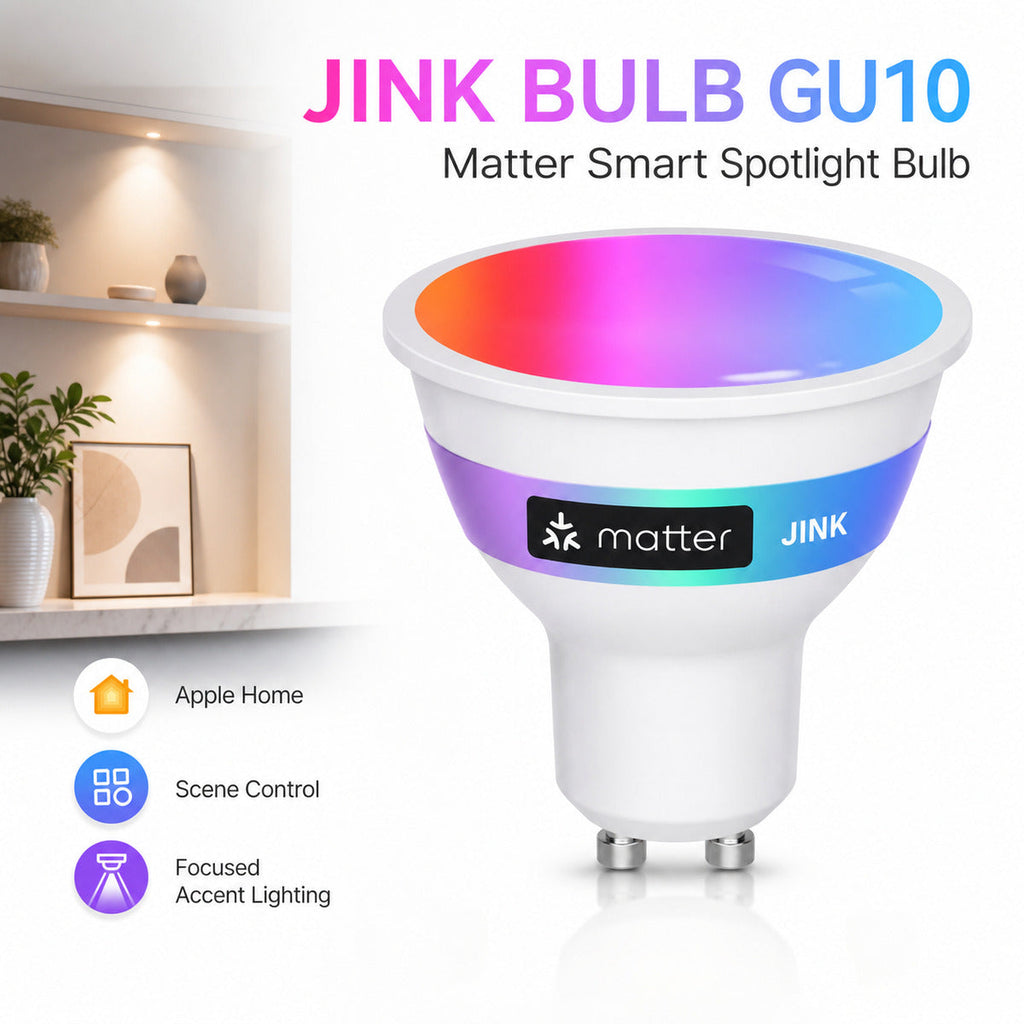 JINK Bulb GU10 Matter Apple Home smart spotlight comprehensive hero — standardized 1x1 media