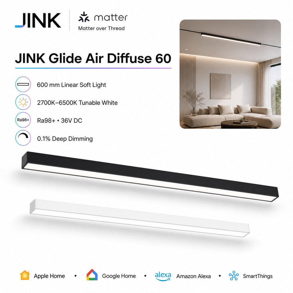 JINK Glide Air Diffuse 60 Matter smart linear track light — standardized 1x1 media