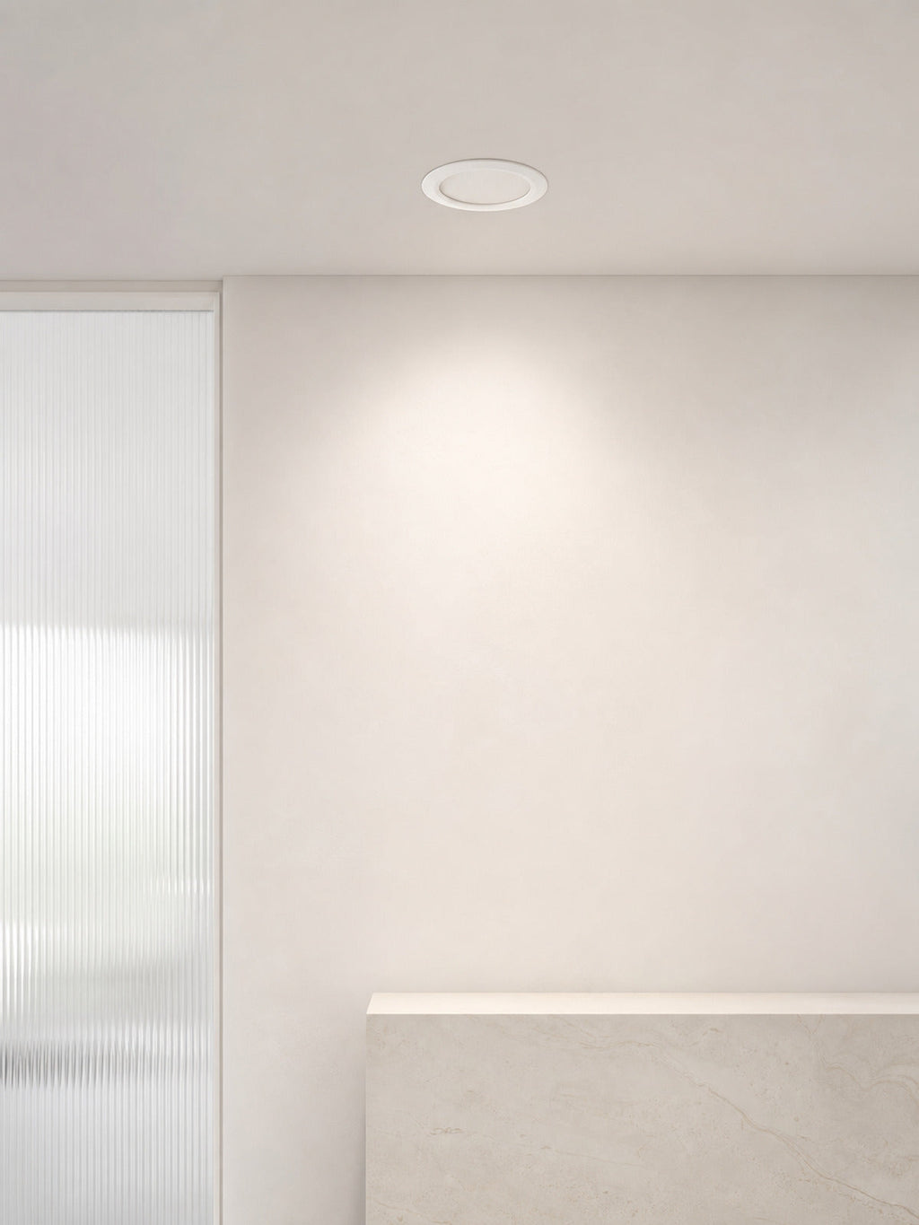 JINK Dot T2 installed flush in a white ceiling — standardized 3x4 media