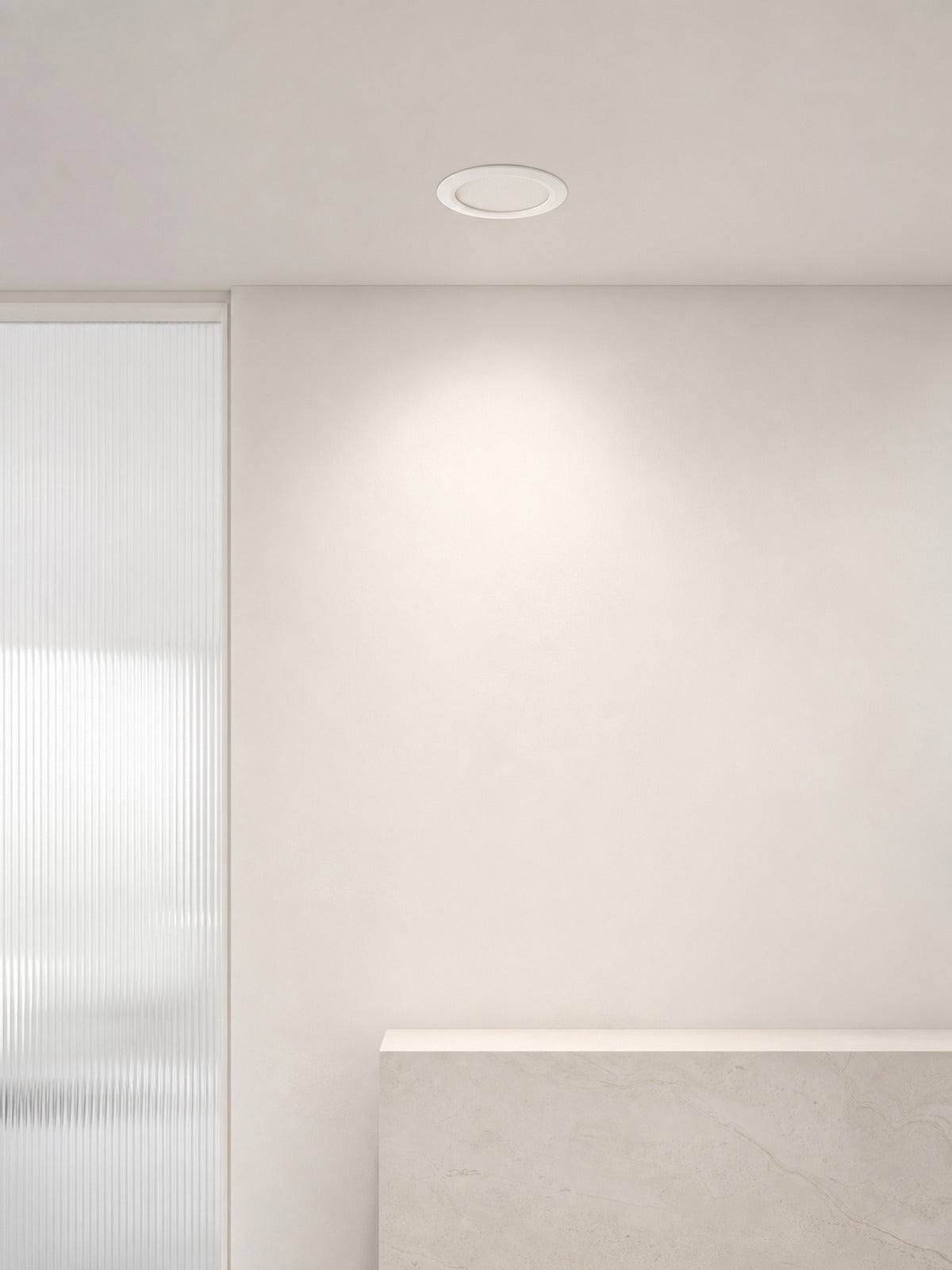 JINK Dot T2 installed flush in a white ceiling — standardized 3x4 media