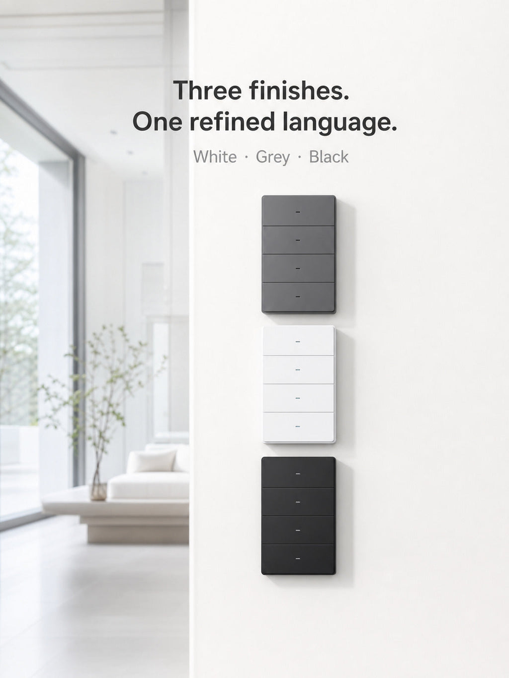 JINK Switch A120 in White Grey and Black finishes — standardized 3x4 media