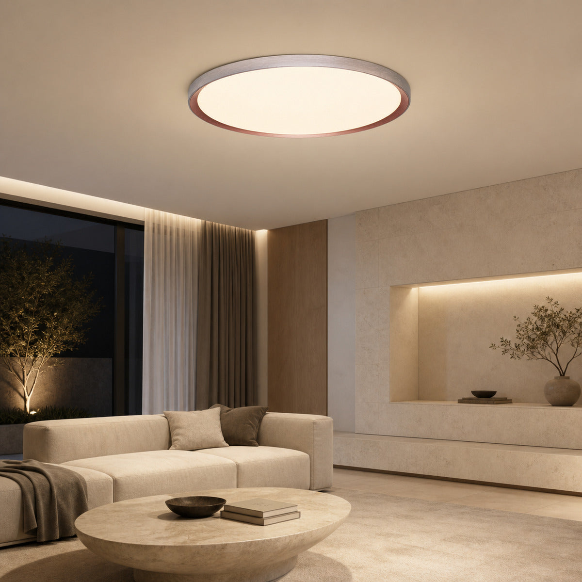 JINK Halo H CW tunable white smart ceiling light in modern living room — standardized 1x1 media