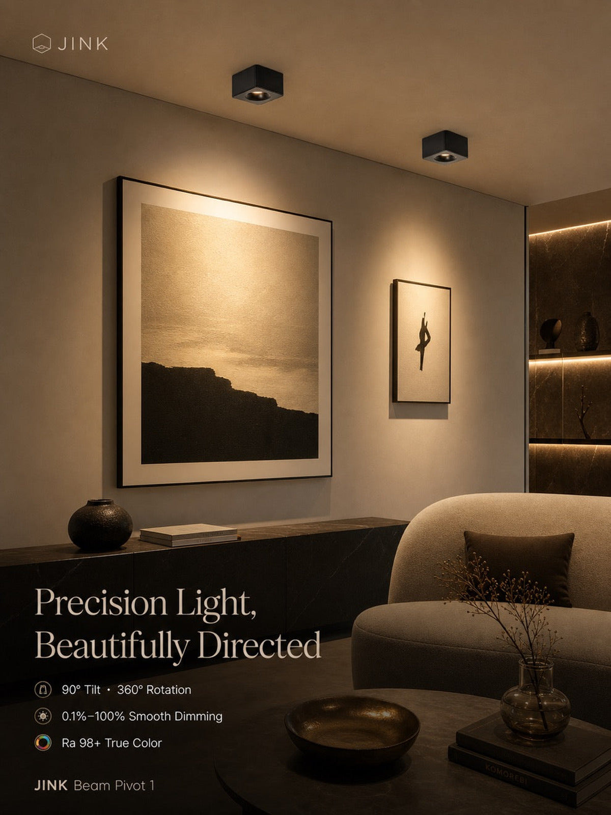 JINK Beam Pivot 1 architectural lighting scene — standardized 3x4 media