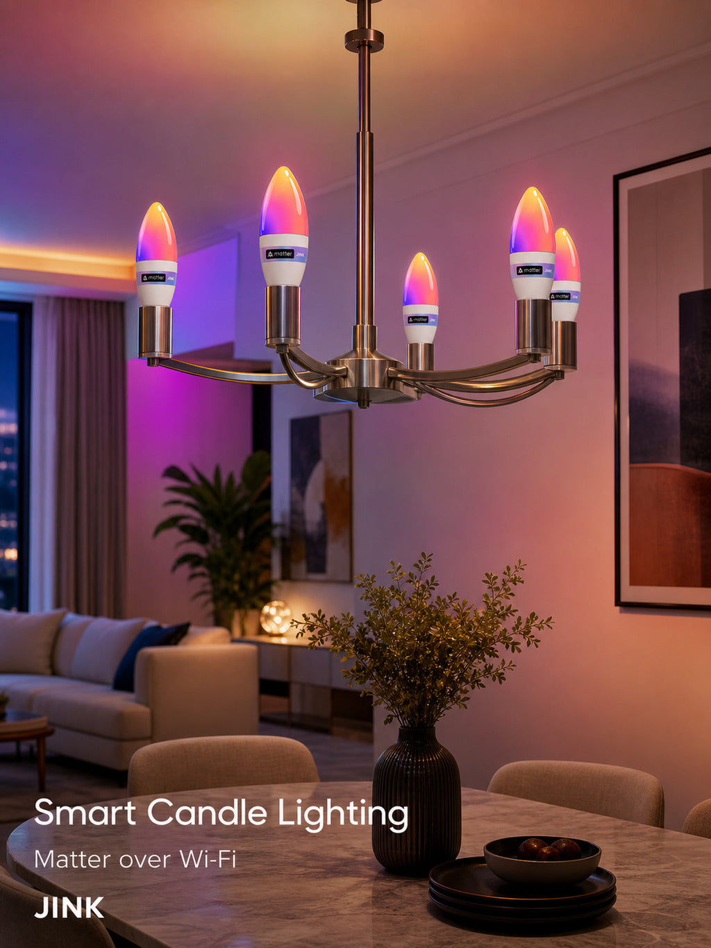 JINK Bulb E14 in a modern chandelier scene — standardized 3x4 media