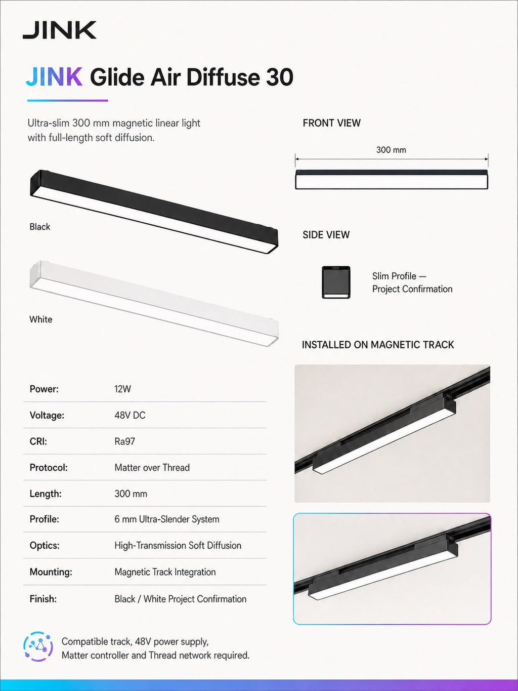JINK Glide Air Diffuse 30 specifications — standardized 3x4 media