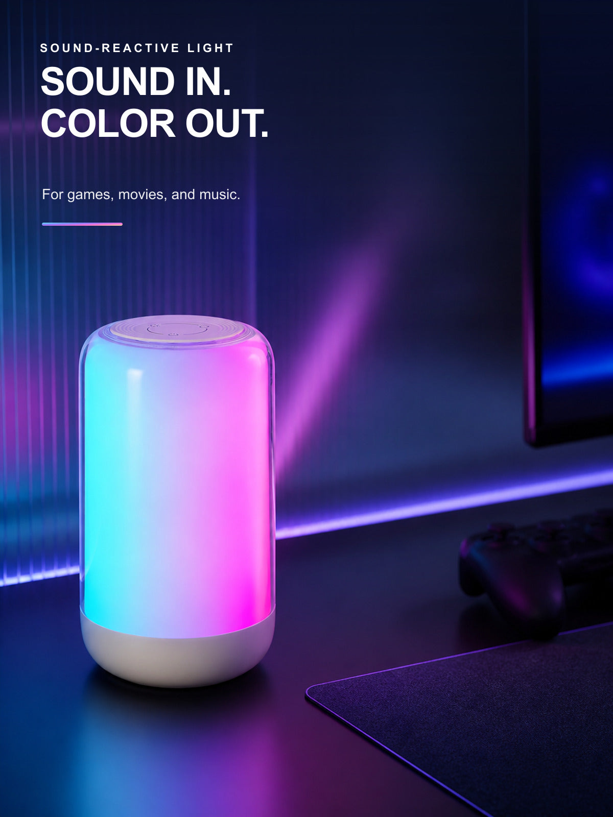 JINK Luma Fugetek sound-reactive RGB light for games movies and music — standardized 3x4 media