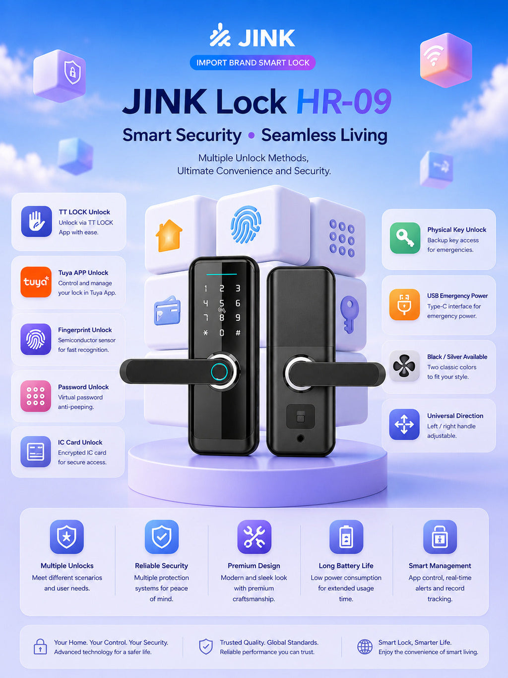 JINK Door Lock HR-09 — standardized 3x4 media