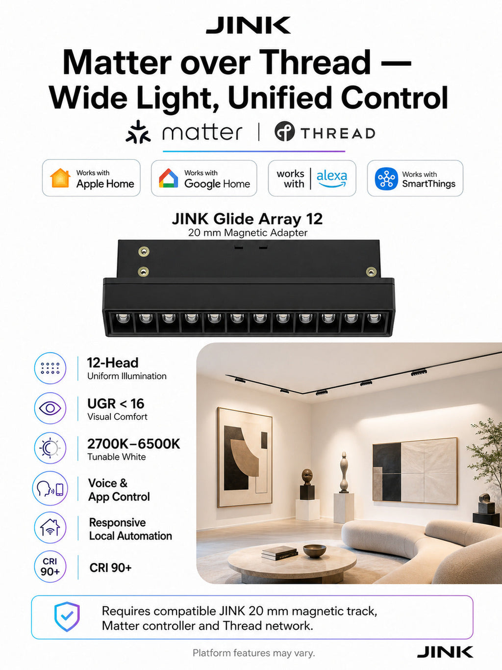 JINK Glide Array 12 Matter platforms — standardized 3x4 media