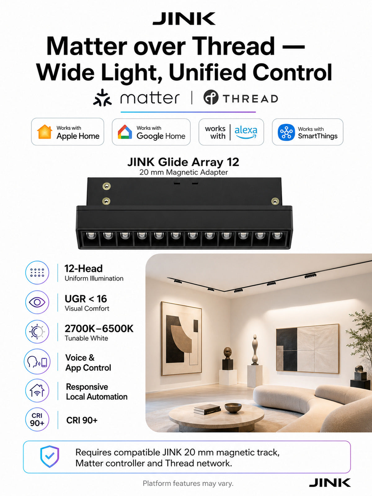 JINK Glide Array 12 Matter platforms — standardized 3x4 media