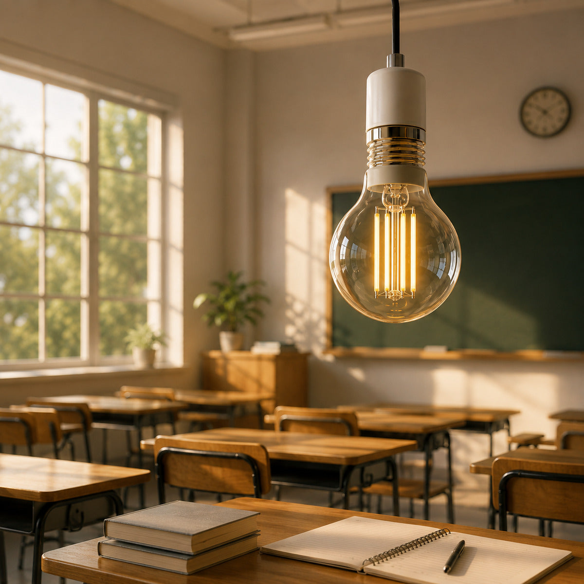 JINK Bulb Ember glowing in a warm classroom setting — standardized 1x1 media