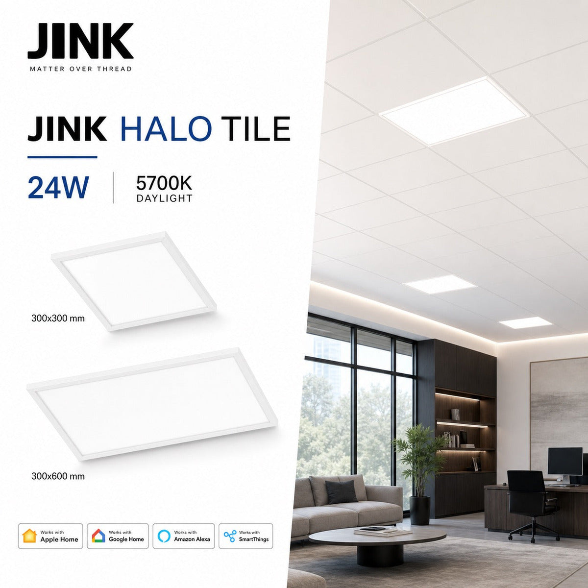 JINK Halo Tile Matter comprehensive hero — standardized 1x1 media