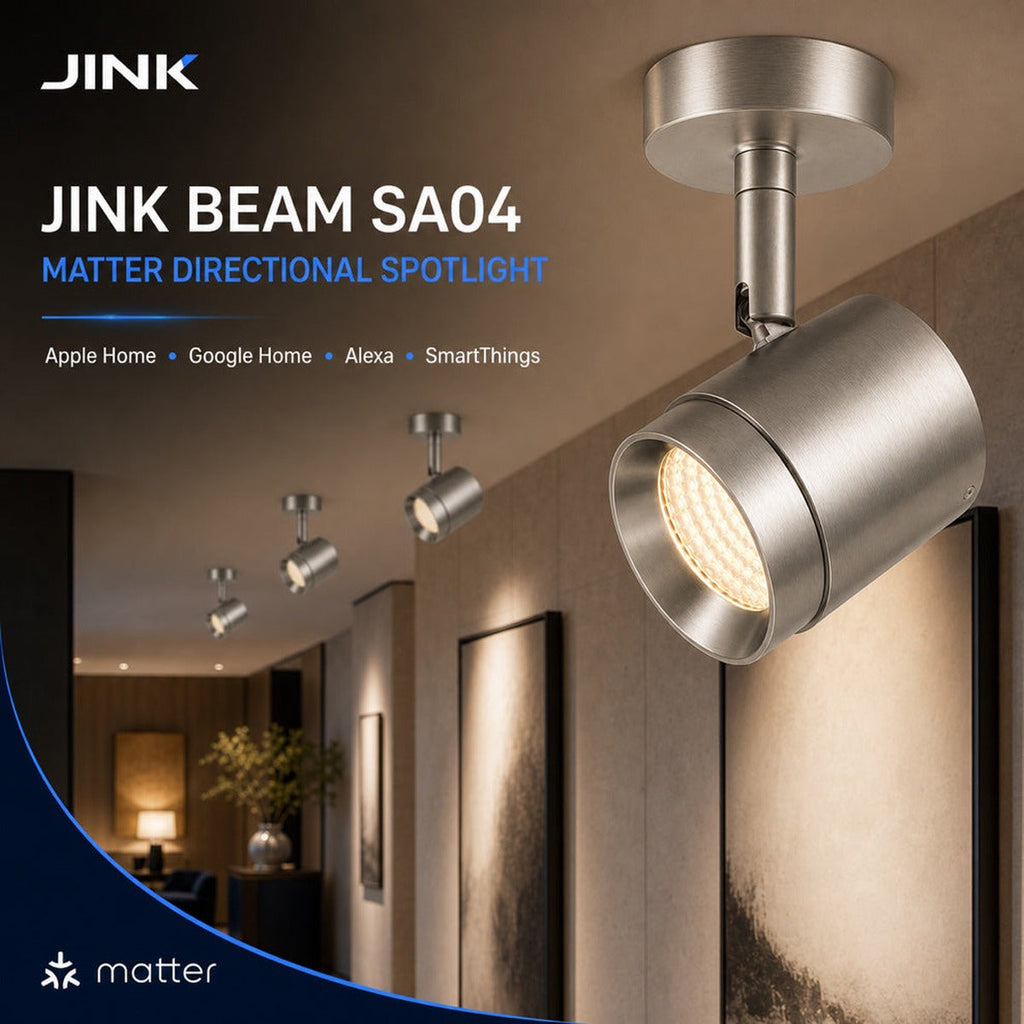 JINK Beam SA04 Matter directional spotlight comprehensive scene and platform hero — standardized 1x1 media