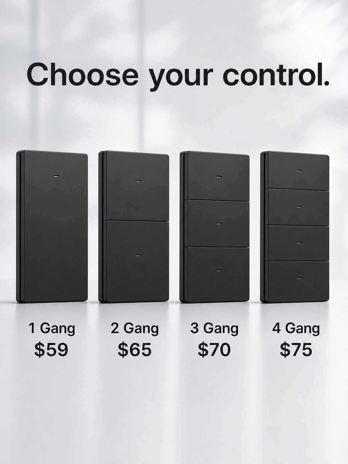JINK Switch A120 1 to 4 Gang options and prices — standardized 3x4 media