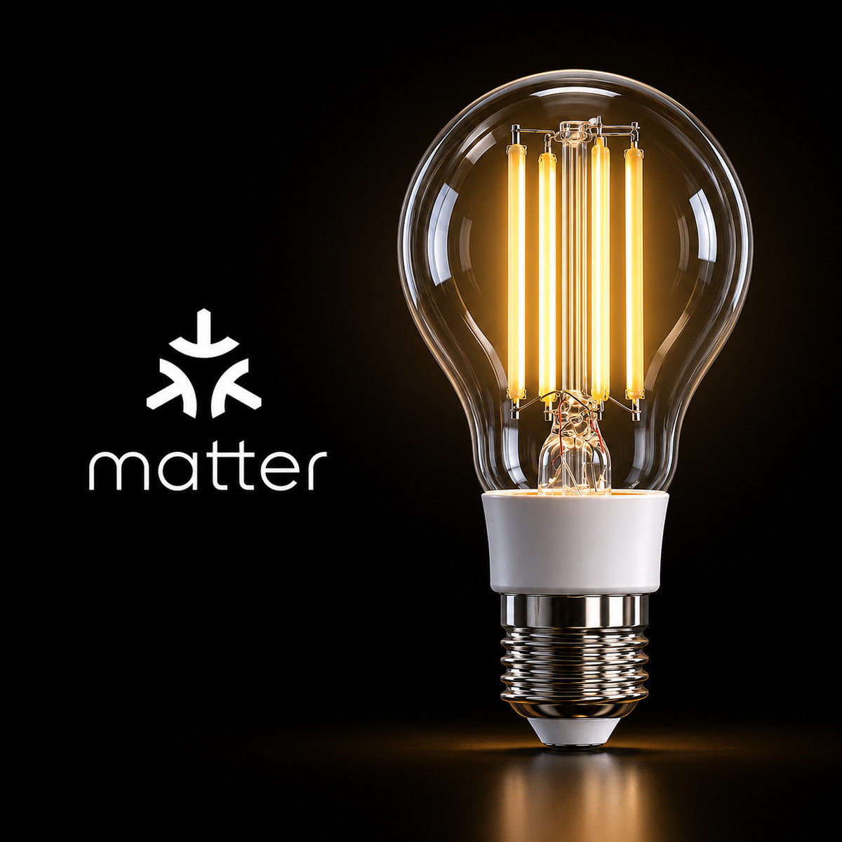 JINK Bulb Ember with a neutral Matter smart home integration mark — standardized 1x1 media