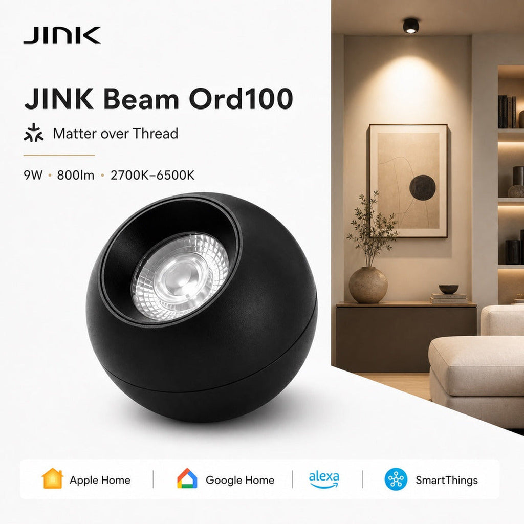 JINK Beam Ord100 Matter over Thread smart spotlight composite hero — standardized 1x1 media