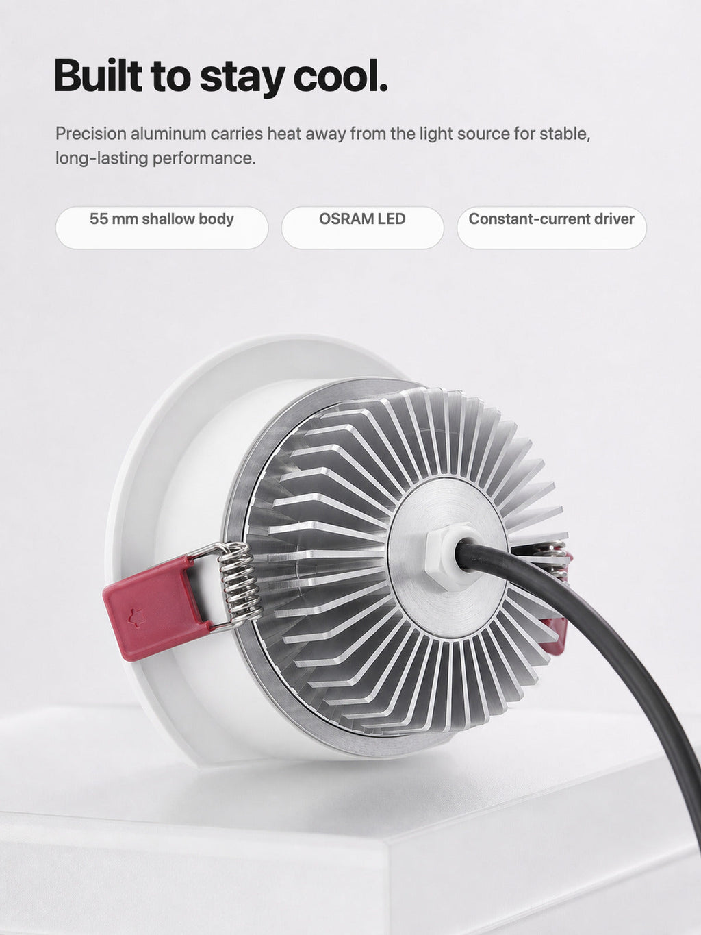JINK Dot T2 aluminum heat sink and shallow recessed body — standardized 3x4 media