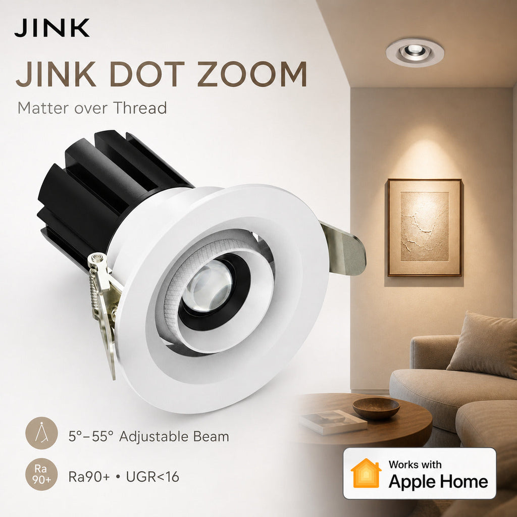 JINK Dot Zoom Matter over Thread Apple Home comprehensive hero — standardized 1x1 media