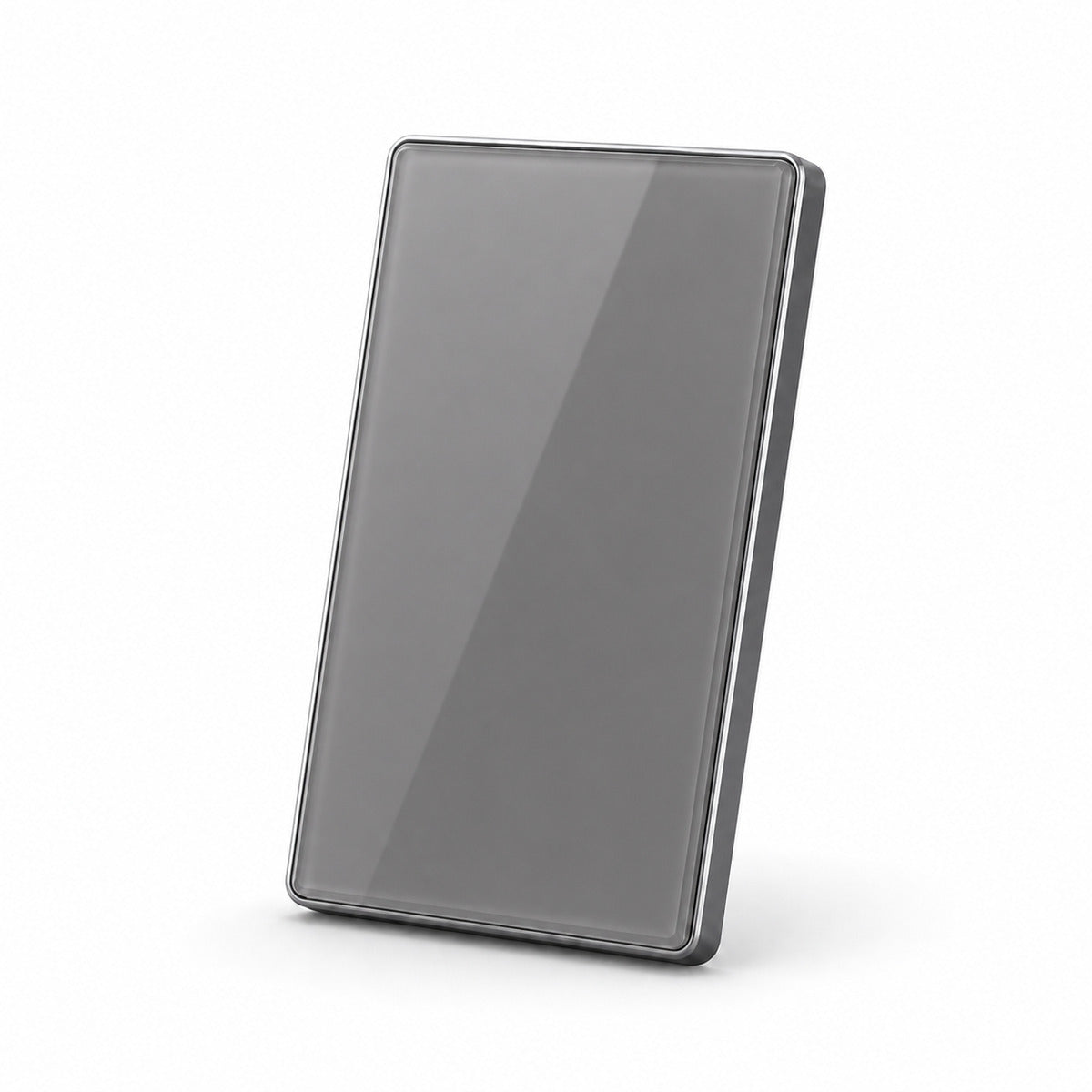 JINK Switch 2.5D US standard smoke gray panel with silver aluminum frame — standardized 1x1 media