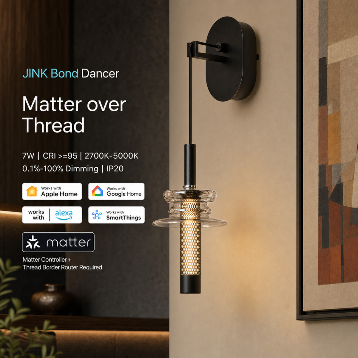JINK Bond Dancer Wall Light Matter over Thread scene and platform compatibility — standardized 1x1 media