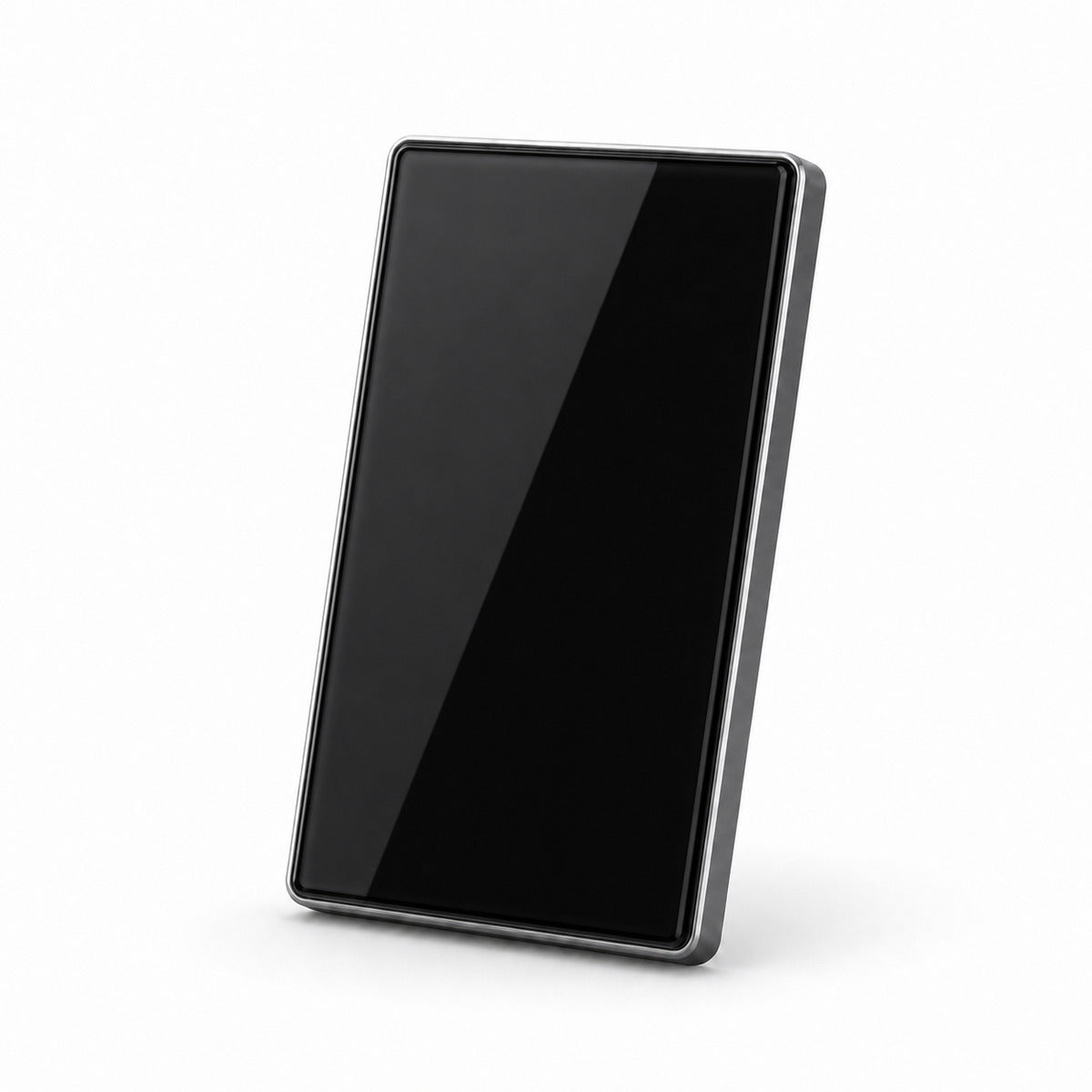 JINK Switch 2.5D US standard glossy black panel with silver aluminum frame — standardized 1x1 media