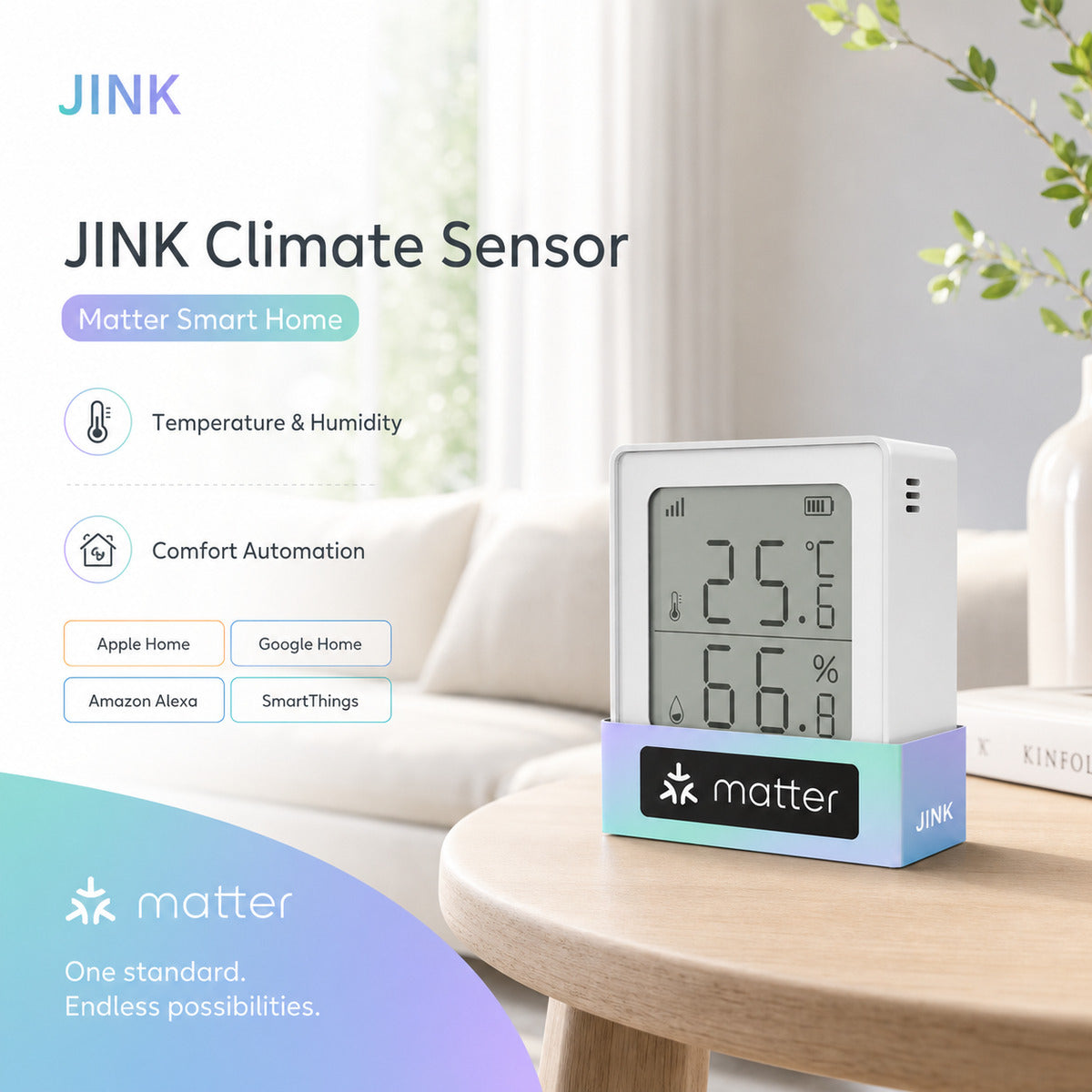 JINK Climate Sensor Matter smart home hero — standardized 1x1 media
