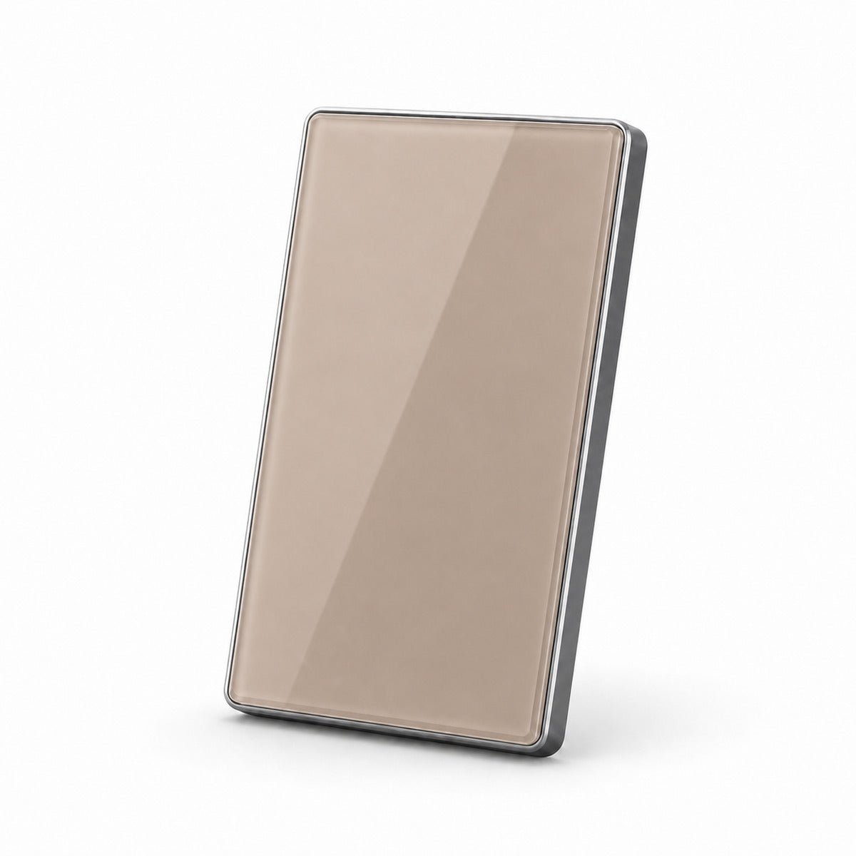 JINK Switch 2.5D US standard warm champagne panel with silver aluminum frame — standardized 1x1 media
