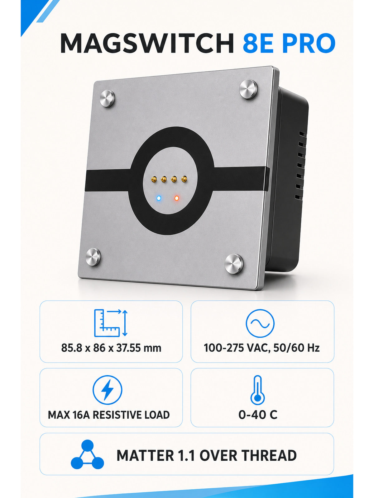 JINK MagSwitch 8E Pro technical specifications — standardized 3x4 media