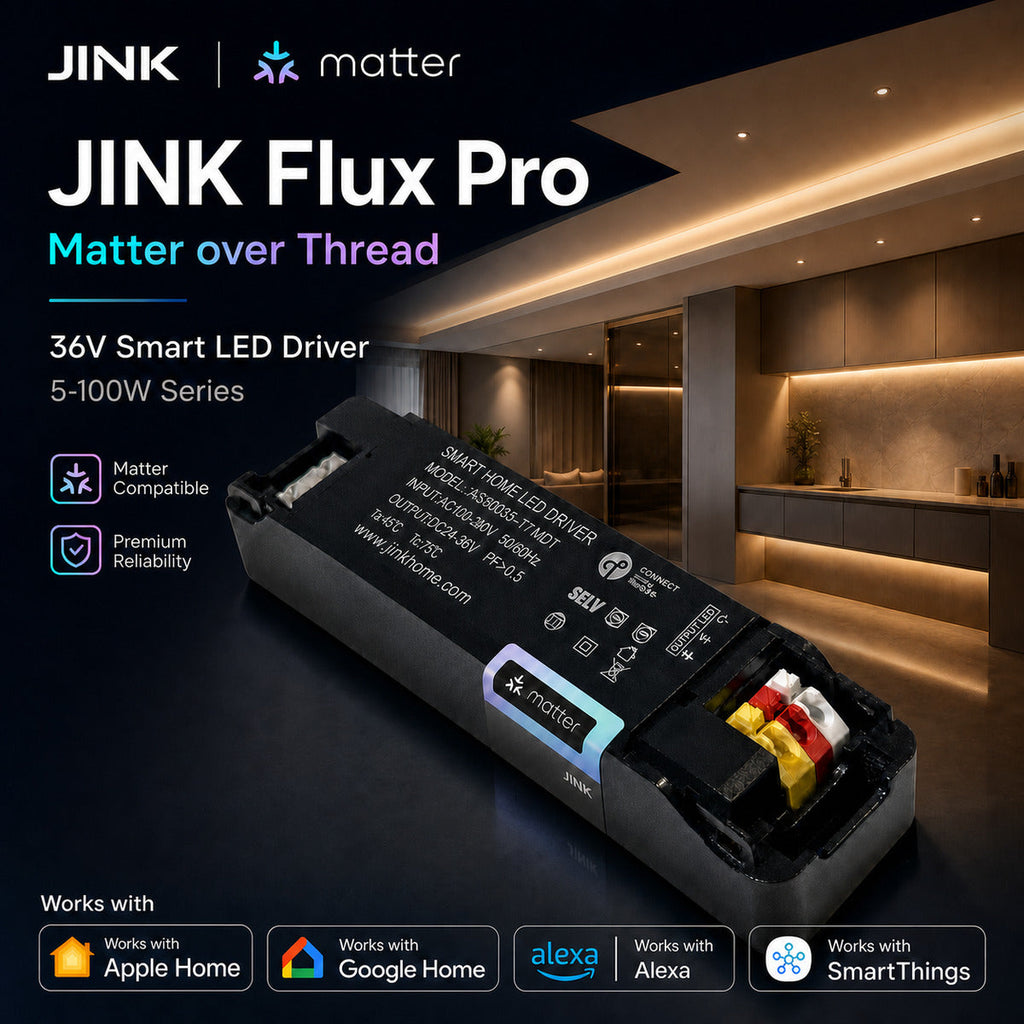 JINK Flux Pro Matter over Thread smart LED driver hero — standardized 1x1 media