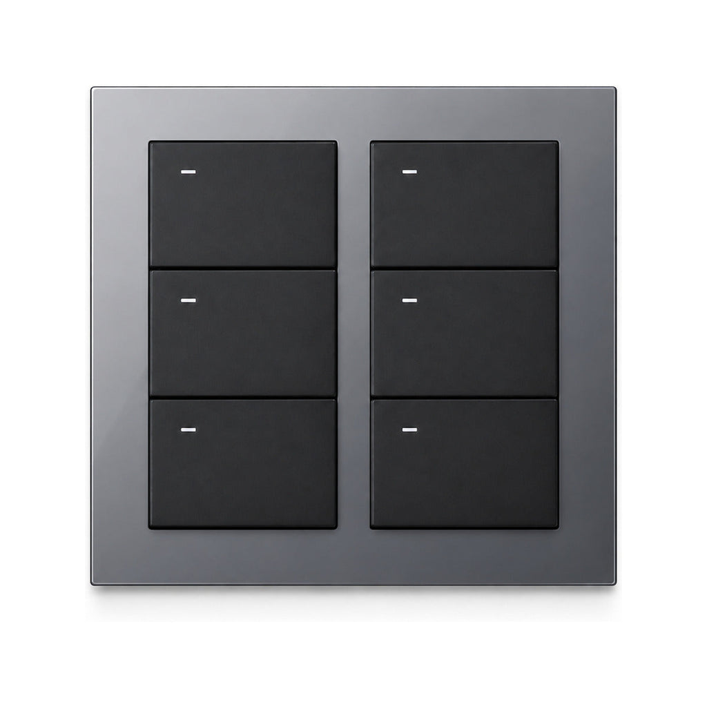 JINK Switch EGG 6-Key 3-Relay AG Glass 86 mm Graphite Gray — standardized 1x1 media