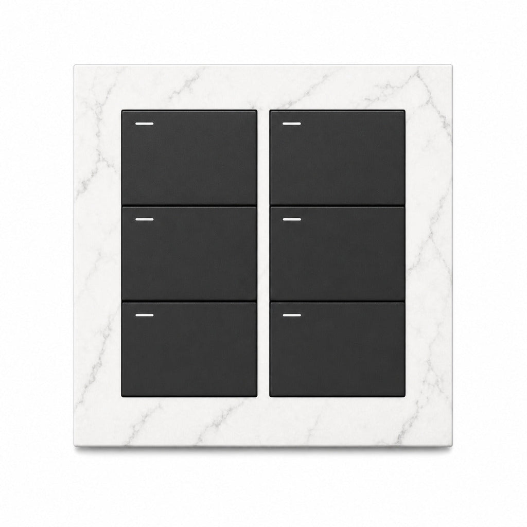JINK Switch EGG 6-Key 3-Relay Aluminum 86 mm Carrara Mist — standardized 1x1 media