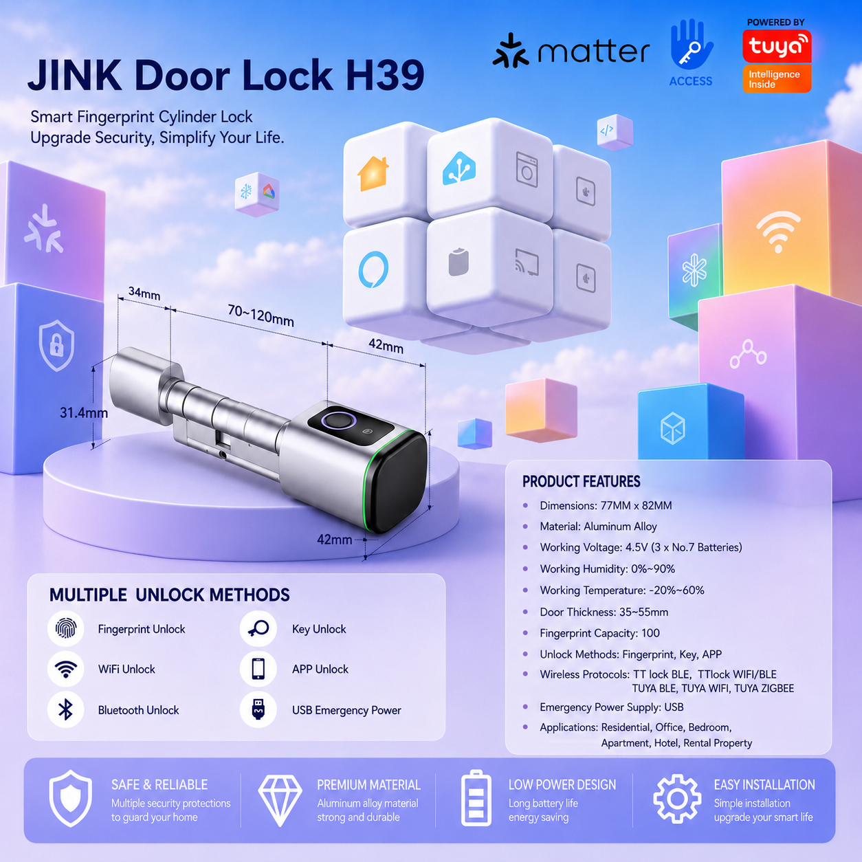 JINK Door Lock H39