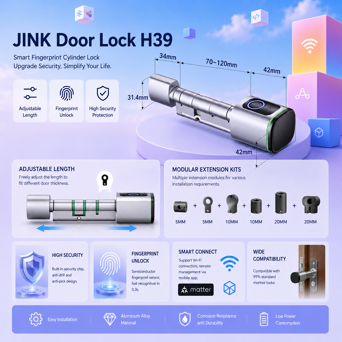 JINK Door Lock H39