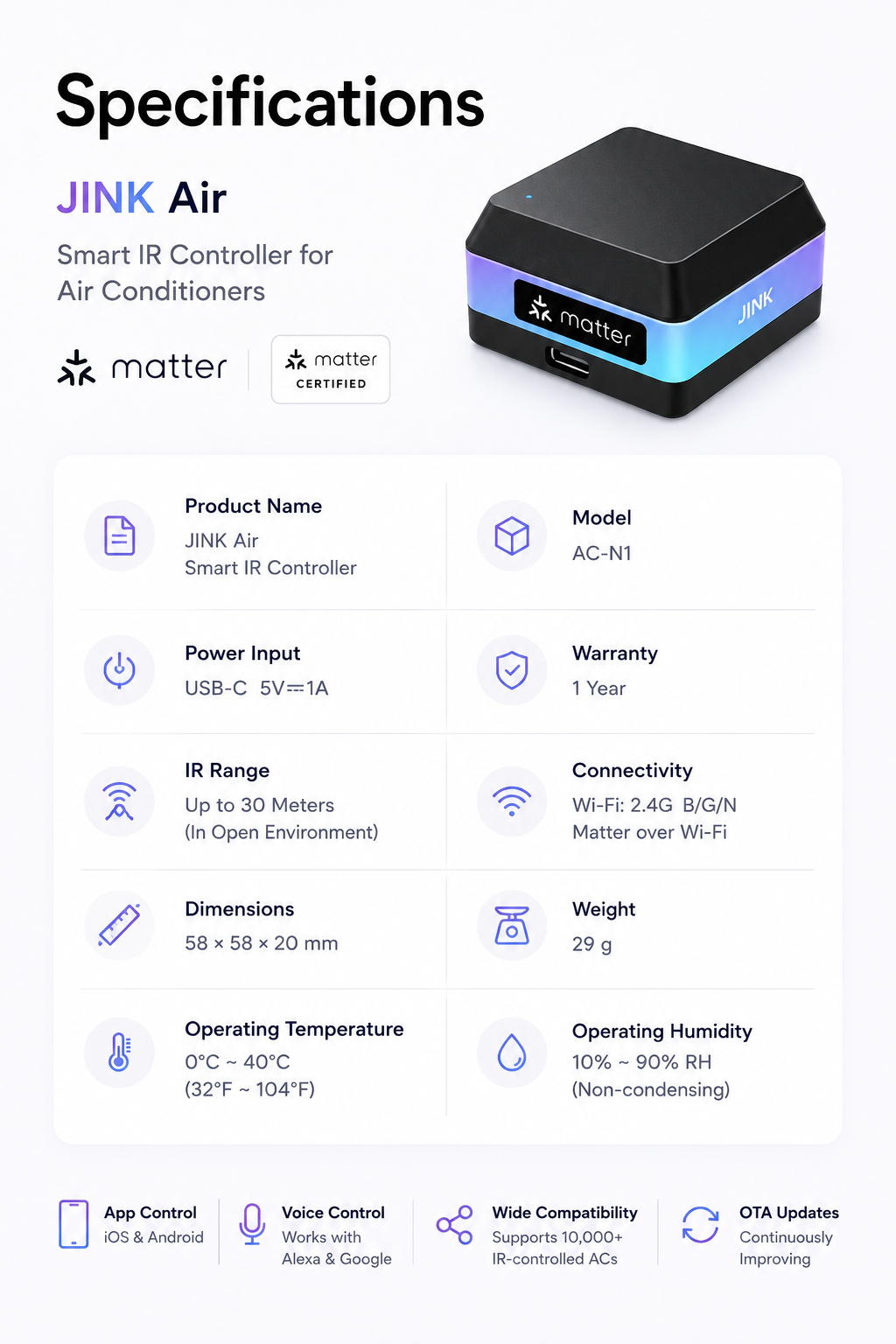 JINK Conditioner Companion Air — Smart AC Controller