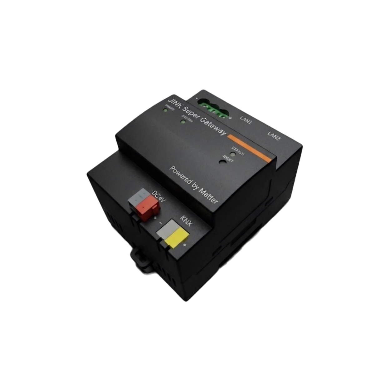 Black JINK Super Gateway KNX showing DC24V and KNX terminals