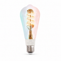 JINK Bulb E27 ST64 smart RGB filament bulb on pure white background