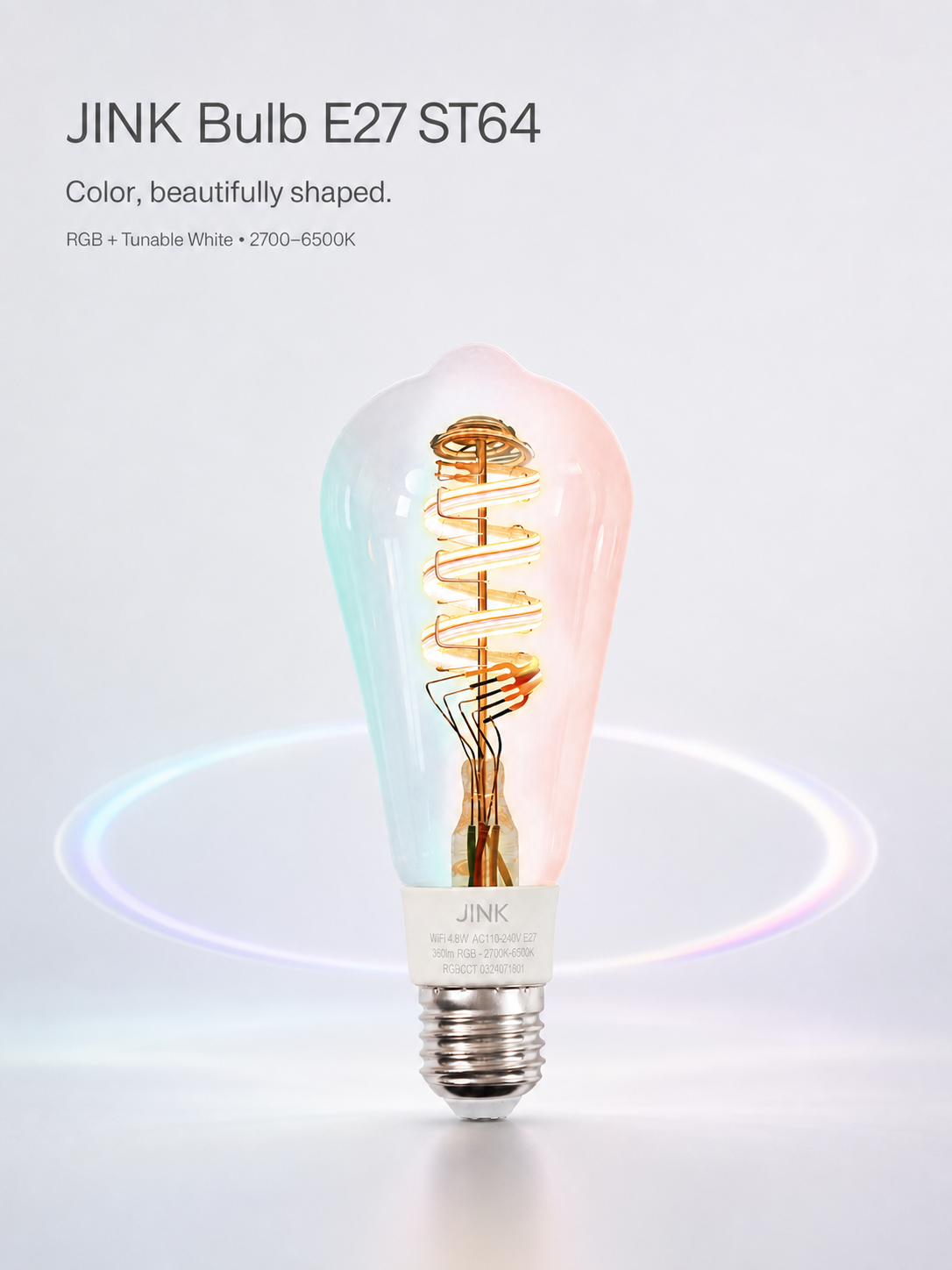 JINK Bulb E27 ST64 RGB and tunable white product hero