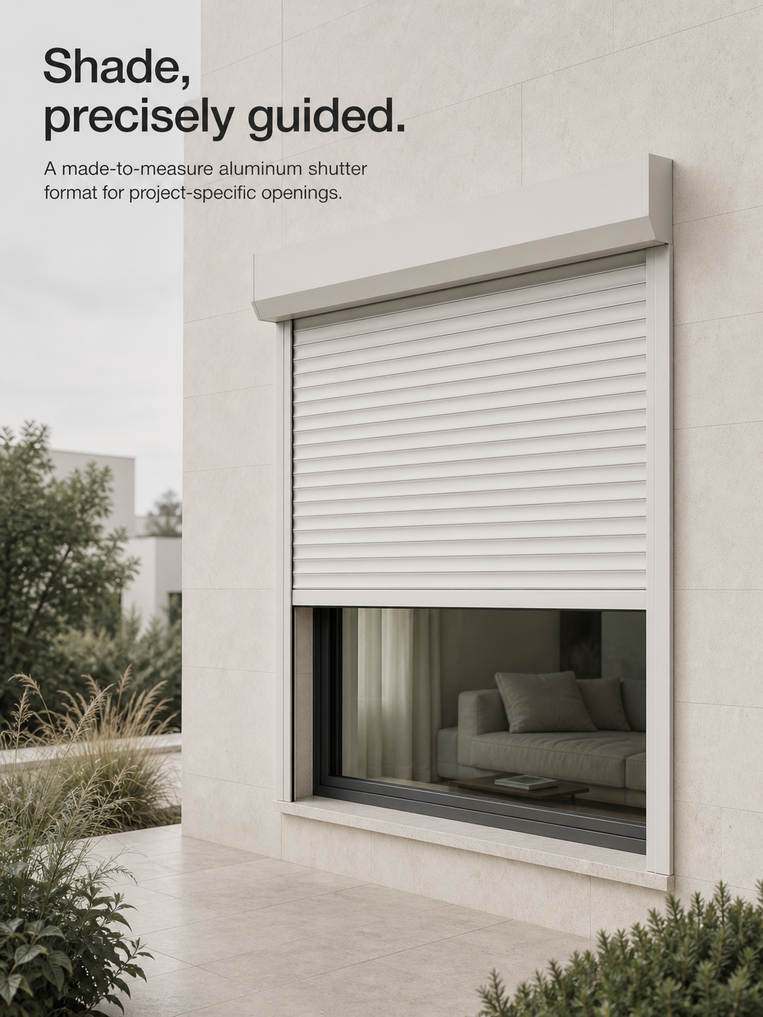 JINK Guard aluminum roller shutter on a contemporary facade
