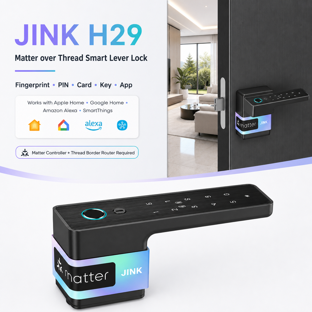 JINK H29 Matter over Thread smart lever lock integrated hero