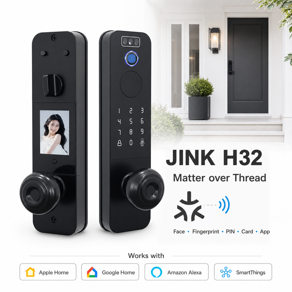 JINK H32 Matter over Thread smart door lock integrated product scene and platform compatibility