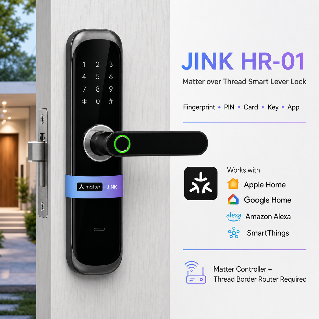 JINK Door Lock HR-01 Matter over Thread smart lever lock integrated platform scene
