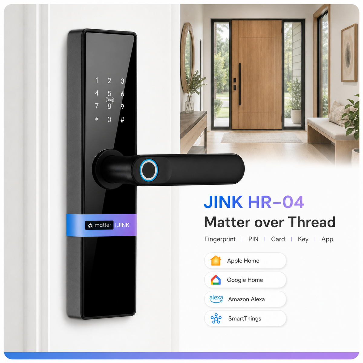 JINK HR-04 Matter over Thread smart door lock integrated product and platform main image