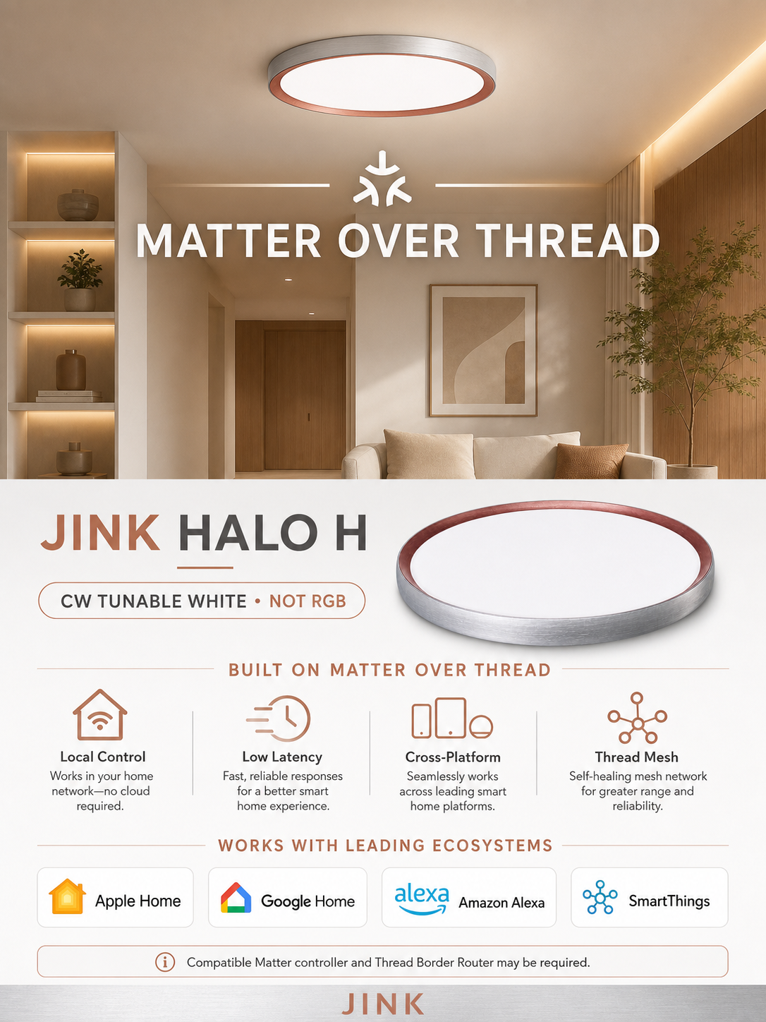 JINK Halo H Matter over Thread platform compatibility and benefits