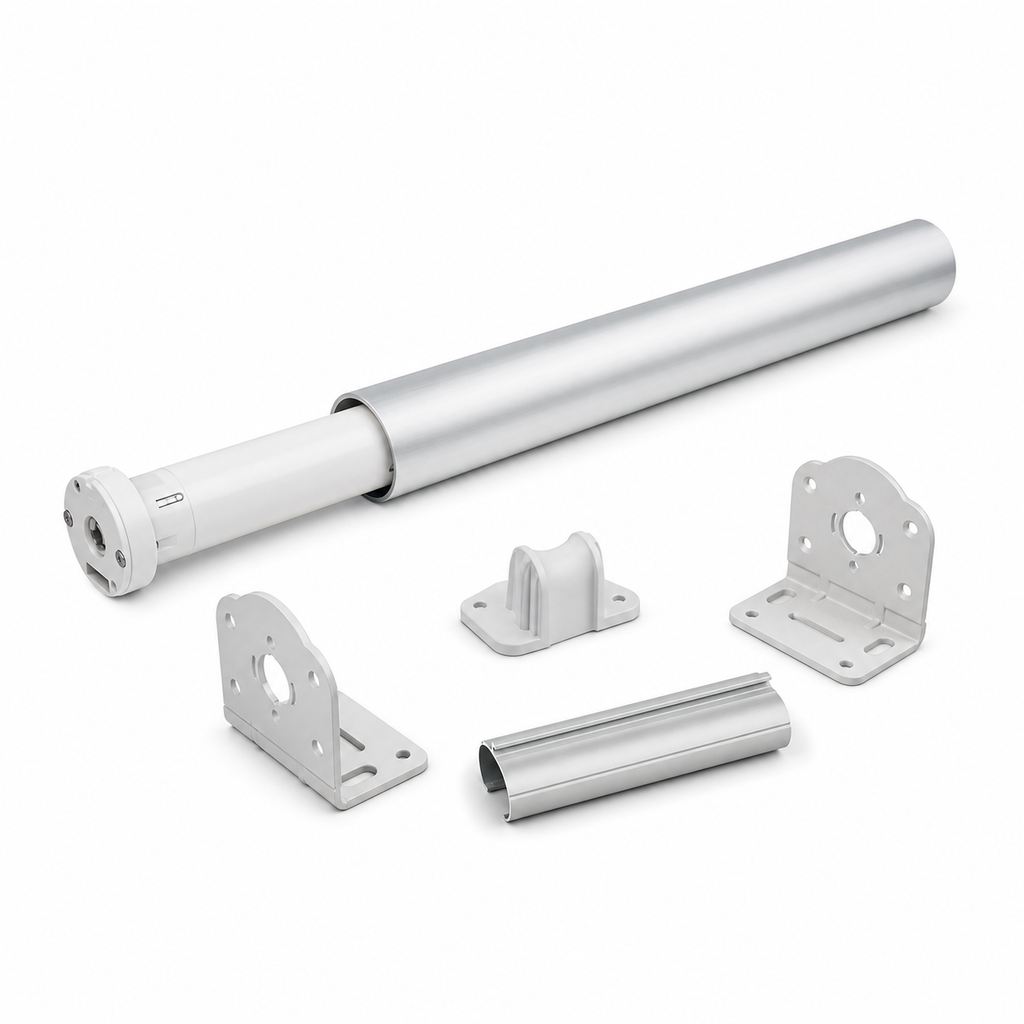 JINK Rise lift shade system components on a pure white background
