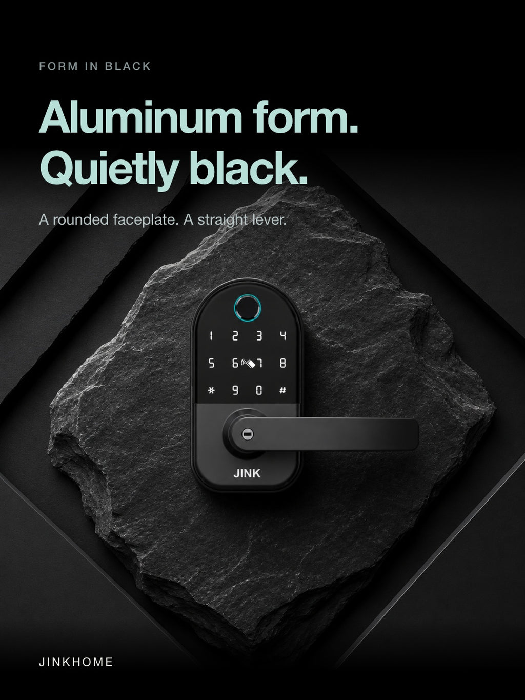 JINK Lock Air — Black aluminum form on dark stone