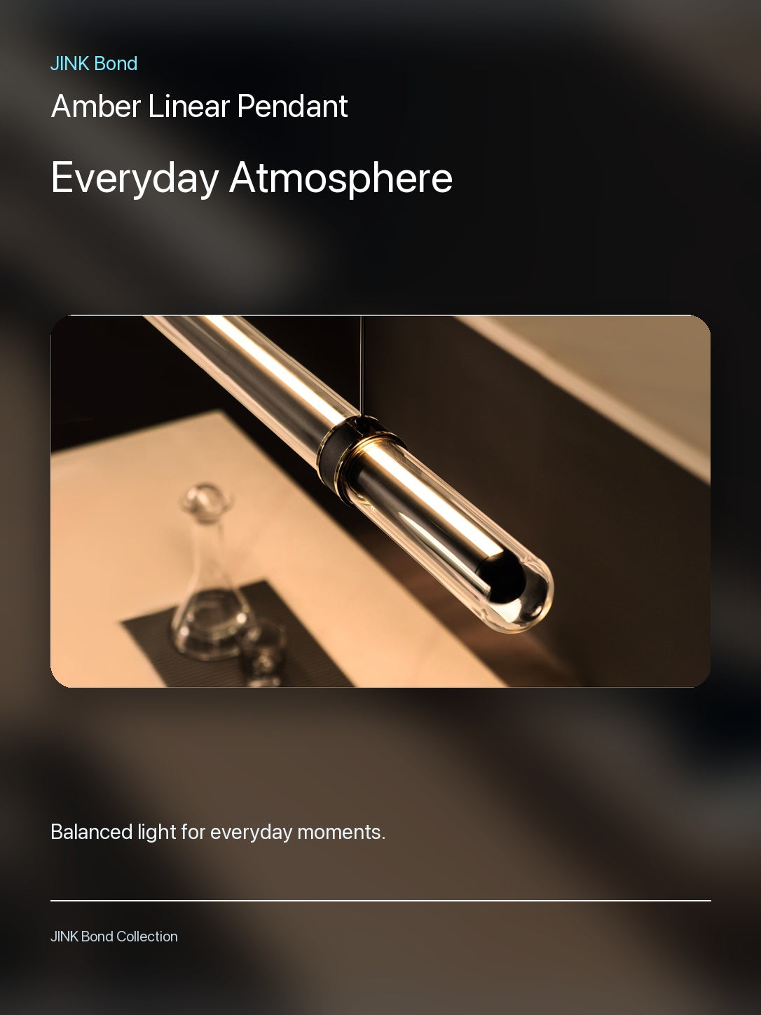 JINK Bond Amber Linear Pendant creating warm ambient light