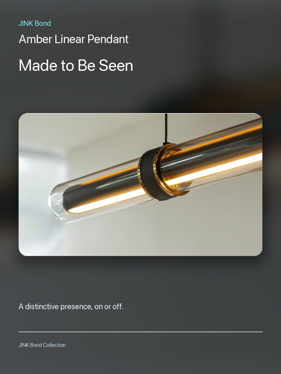 JINK Bond Amber Linear Pendant in an additional room setting