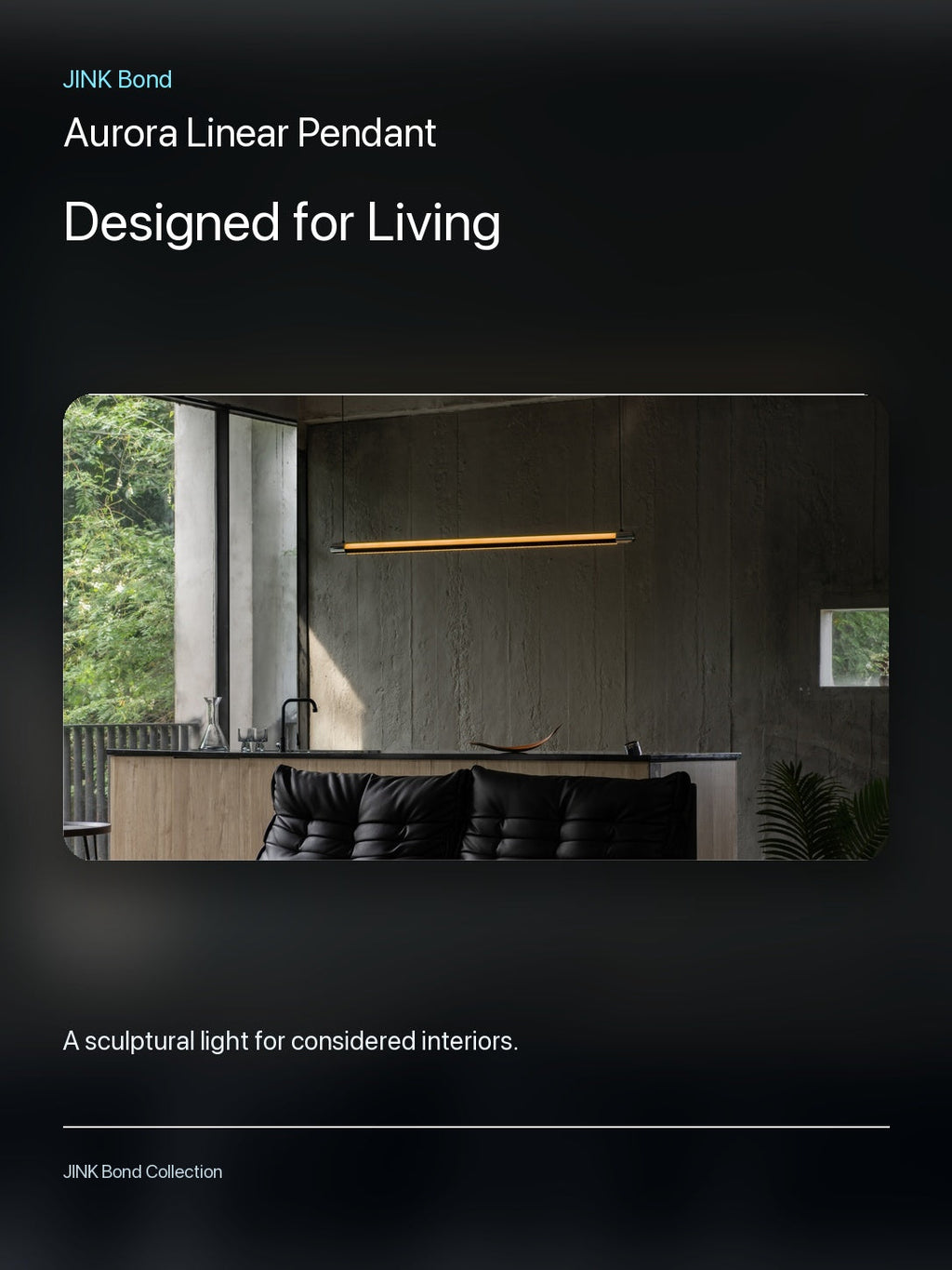 JINK Bond Aurora Linear Pendant in a modern interior