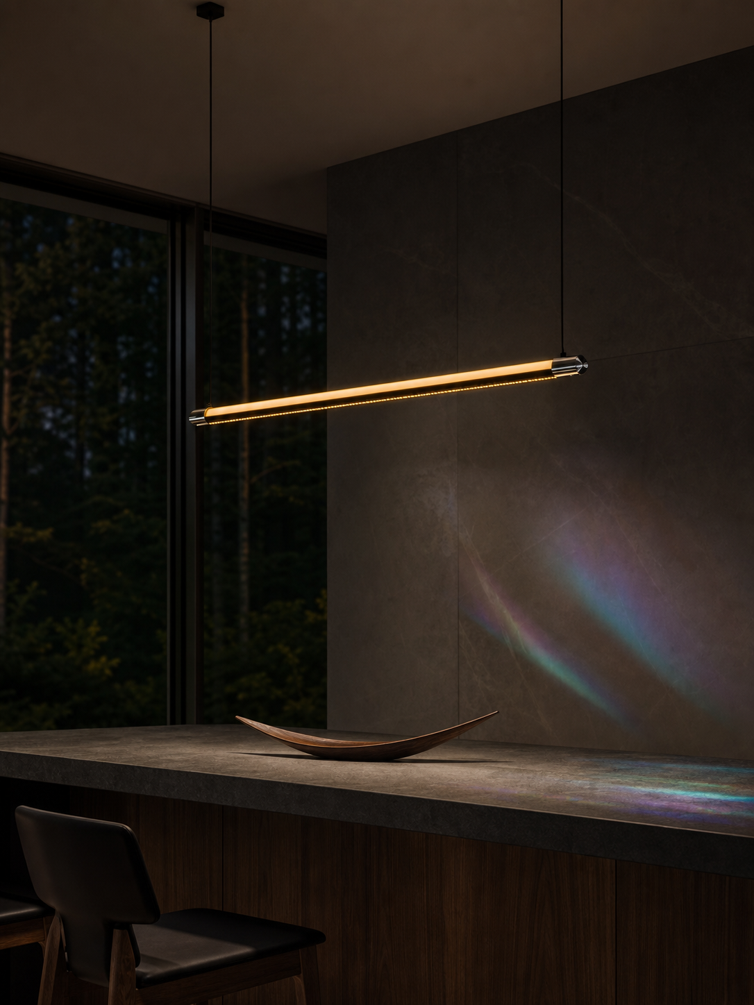 JINK Bond Aurora Linear Pendant in a premium evening interior