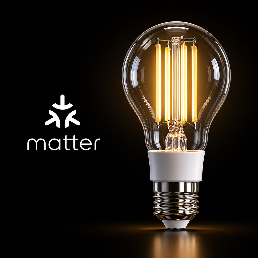 JINK Bulb Ember with a neutral Matter smart home integration mark
